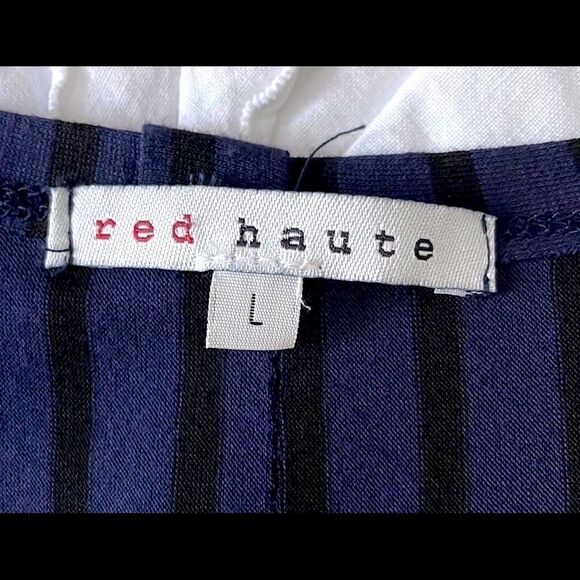red haute cowl neck striped tee, blue/black - Picture 6 of 7